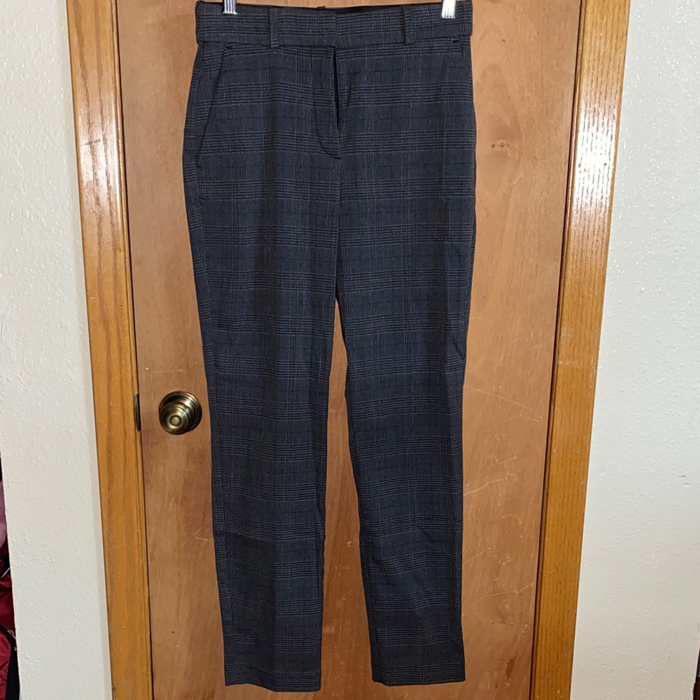 H&M Women's Gray Checkered Trousers